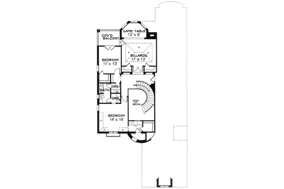 Floor Plan - Upper Floor for European House Plan #141-125 - 3 bed, 2.5 bath