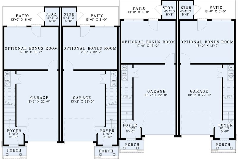Architectural House Design - Floor Plan - Lower Floor for European House Plan #17-1172 - 2 bed, 2.5 bath