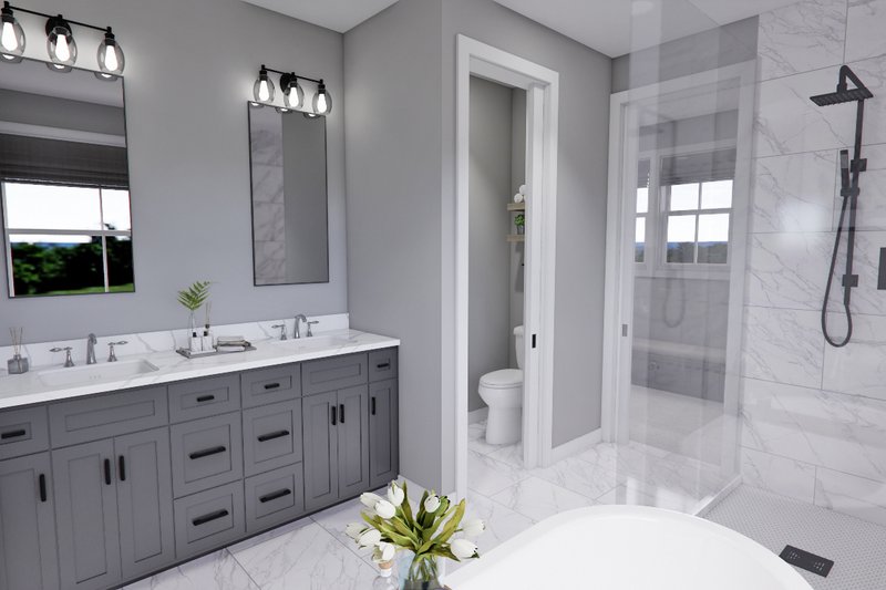 Architectural House Design - Interior - Master Bathroom for Craftsman House Plan #51-1300 - 3 bed, 3.5 bath