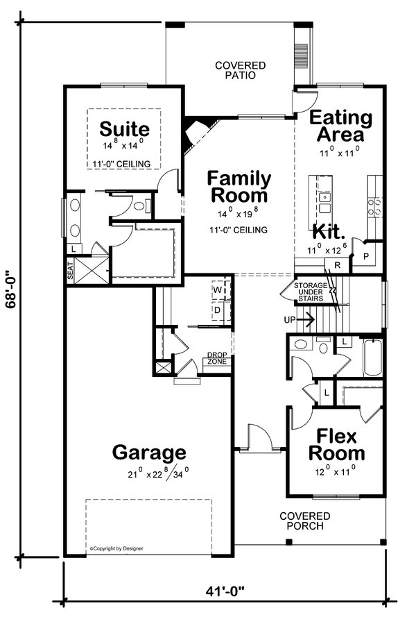 Dream House Plan - Modern Floor Plan - Main Floor Plan #20-2487