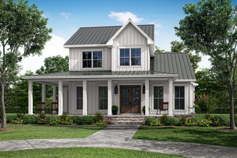House Blueprint - Exterior - Front Elevation 3 for Farmhouse House Plan #430-280 - 4 bed, 3 bath
