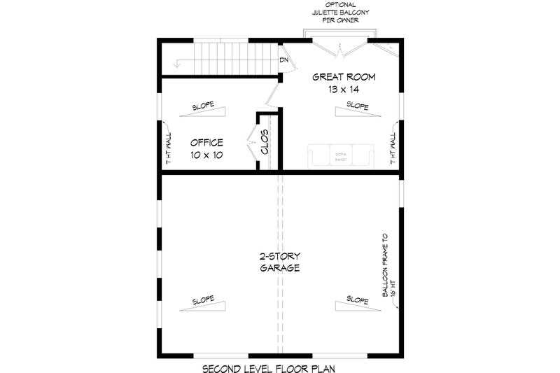 Dream House Plan - Floor Plan - Upper Floor for Country House Plan #932-973, 1 bath