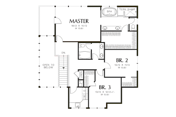 Floor Plan - Upper Floor for Modern House Plan #48-247 - 4 bed, 3.5 bath