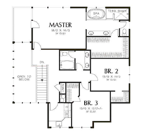 Modern Floor Plan - Upper Floor Plan #48-247
