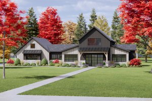 Exterior - Front Elevation 6 for Cabin House Plan #1096-74 - 4 bed, 2 bath