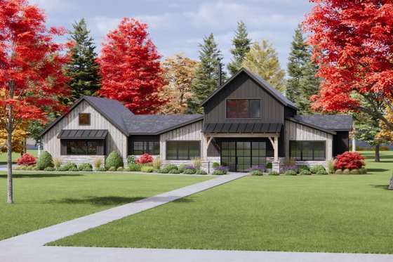 Exterior - Front Elevation 6 for Cabin House Plan #1096-74 - 4 bed, 2 bath