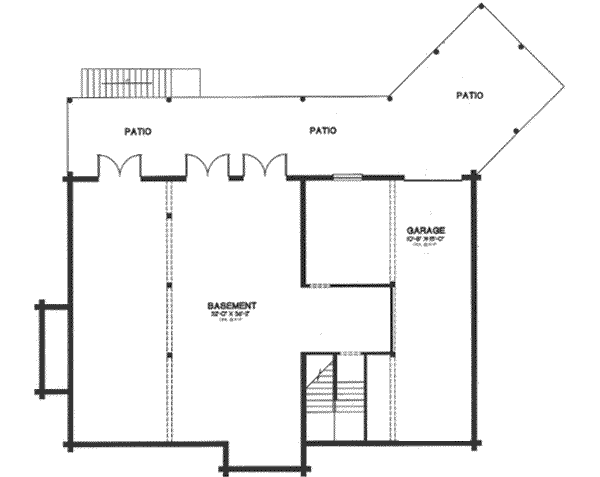 Log Floor Plan - Lower Floor Plan #115-161