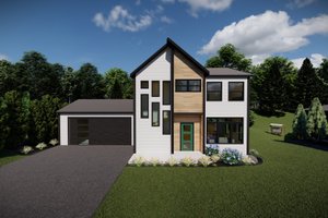 Contemporary Exterior - Front Elevation Plan #1075-17