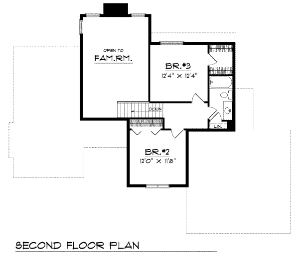 Traditional Floor Plan - Upper Floor Plan #70-234