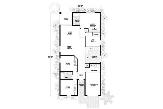 Floor Plan - Main Floor for Modern House Plan #420-202 - 4 bed, 2 bath