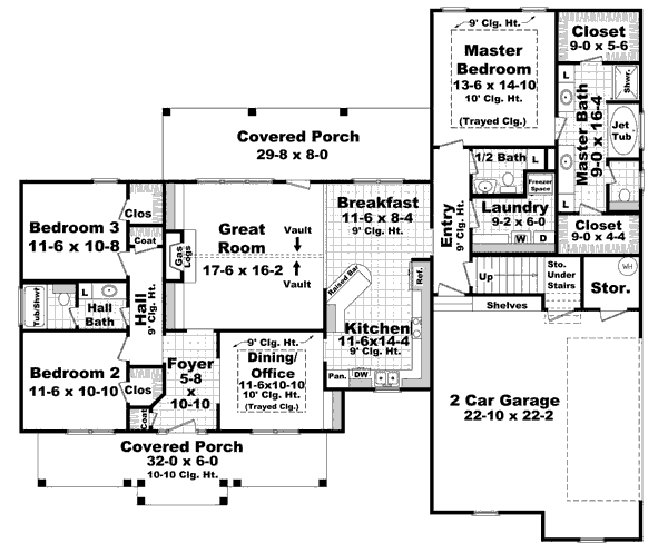 European Floor Plan - Main Floor Plan #21-270