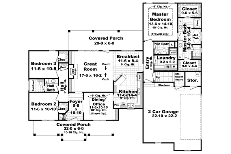 Dream House Plan - Floor Plan - Main Floor for European House Plan #21-270 - 3 bed, 2.5 bath
