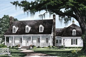 Exterior - Front Elevation 3 for Southern House Plan #137-224 - 4 bed, 3 bath