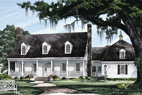 Exterior - Front Elevation 3 for Southern House Plan #137-224 - 4 bed, 3 bath