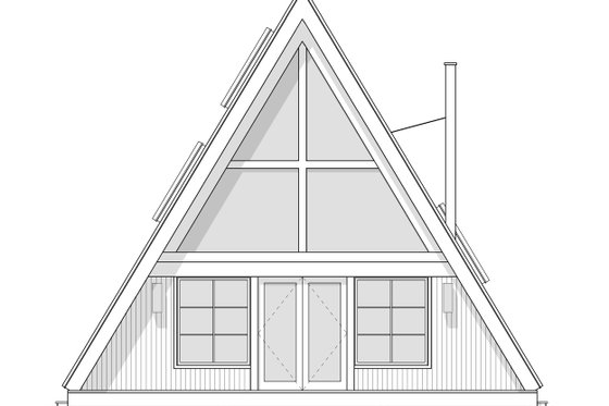 Exterior - Rear Elevation 2 for Modern House Plan #1114-32 - 2 bed, 2 bath