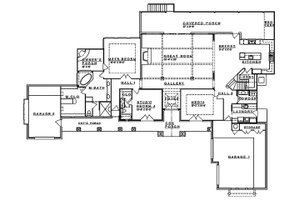 Floor Plan - Main Floor for Mediterranean House Plan #935-4 - 4 bed, 4.5 bath