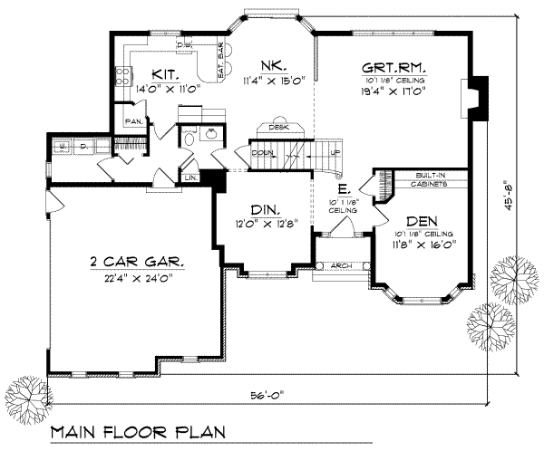 Traditional Floor Plan - Main Floor Plan #70-385
