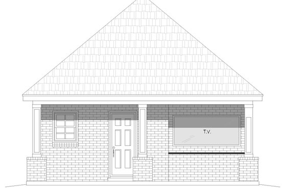Exterior - Front Elevation 3 for Traditional House Plan #932-419, 1 bath