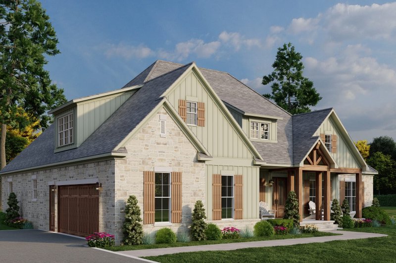 House Design - Exterior - Front Elevation 4 for Farmhouse House Plan #923-408 - 3 bed, 3.5 bath