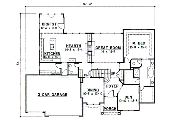 Traditional Floor Plan - Main Floor Plan #67-423