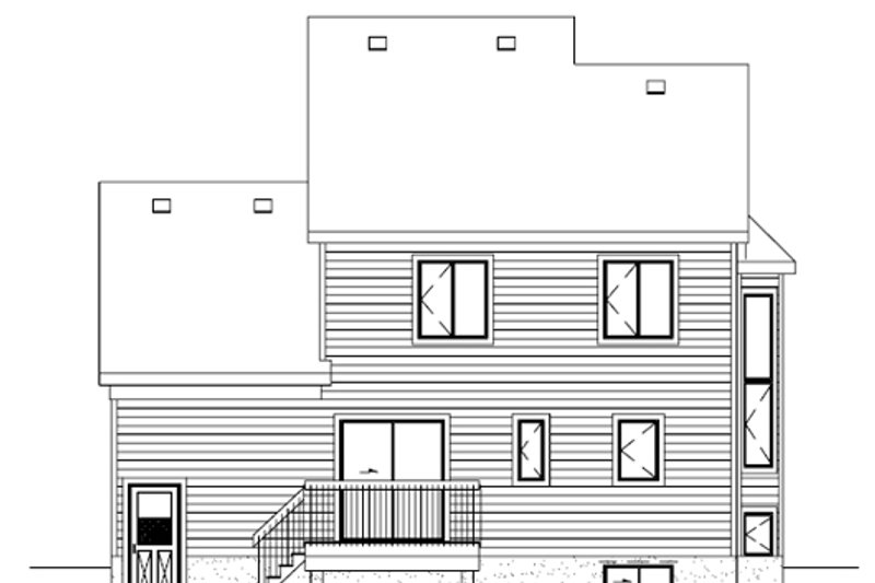 Dream House Plan - Exterior - Rear Elevation for Traditional House Plan #25-2027 - 3 bed, 1.5 bath