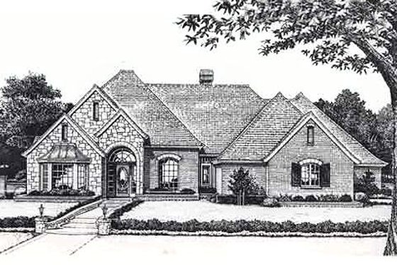 Exterior - Front Elevation for European House Plan #310-839 - 4 bed, 3.5 bath