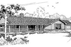 Ranch Exterior - Front Elevation Plan #60-143