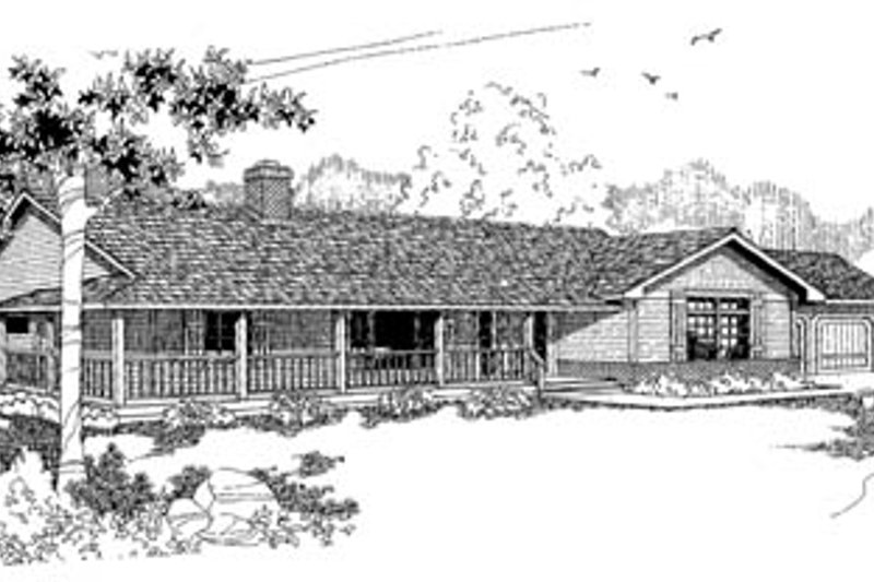 Architectural House Design - Ranch Exterior - Front Elevation Plan #60-143