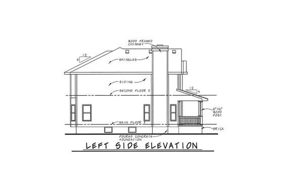 Exterior - Other Elevation 1 for Traditional House Plan #20-402 - 3 bed, 2.5 bath