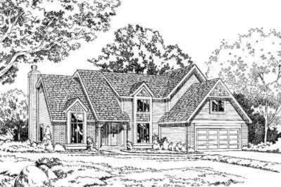 Exterior - Front Elevation for Traditional House Plan #312-121 - 4 bed, 2.5 bath
