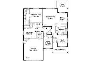 Floor Plan - Main Floor for Ranch House Plan #124-855 - 3 bed, 2 bath