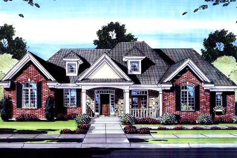 Dream House Plan - Traditional Exterior - Front Elevation Plan #46-421