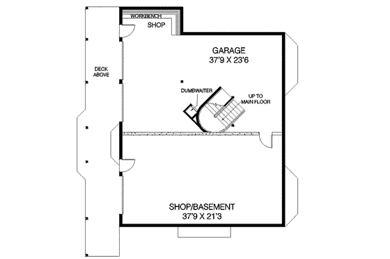 Floor Plan - Lower Floor for Country House Plan #60-517 - 4 bed, 2.5 bath
