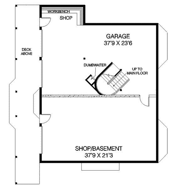 Home Plan - Country Floor Plan - Lower Floor Plan #60-517