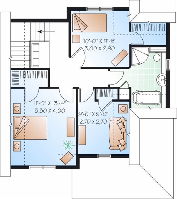 Architectural House Design - Traditional Floor Plan - Upper Floor Plan #23-821
