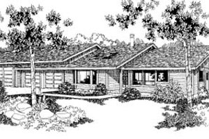 Architectural House Design - Ranch Exterior - Front Elevation Plan #60-132
