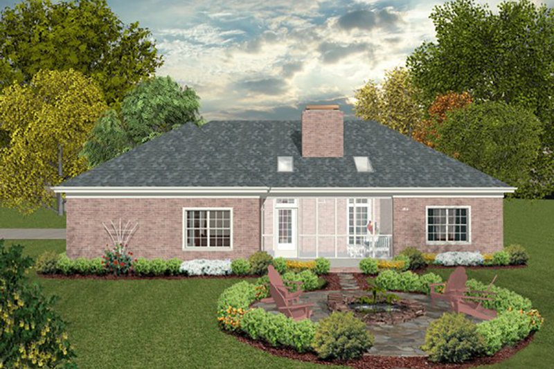 Home Plan - Exterior - Rear Elevation for Southern House Plan #56-630 - 3 bed, 2 bath