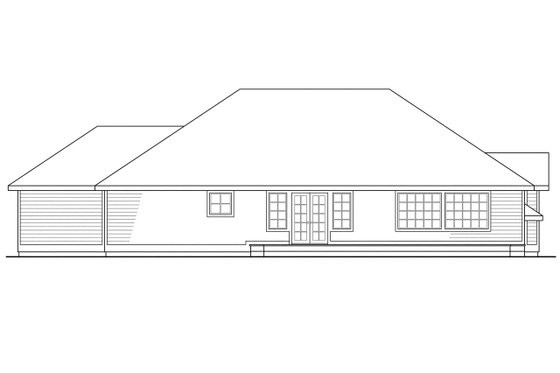Exterior - Rear Elevation for Modern House Plan #124-278 - 3 bed, 2 bath