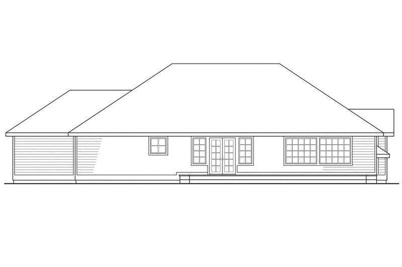House Plan Design - Exterior - Rear Elevation for Modern House Plan #124-278 - 3 bed, 2 bath