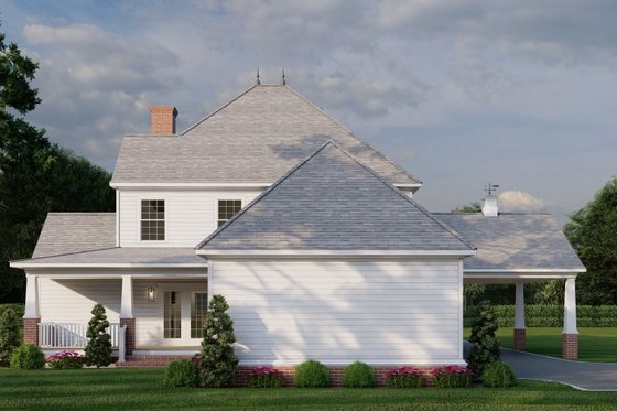 Exterior - Rear Elevation for Classical House Plan #17-2855 - 5 bed, 3.5 bath