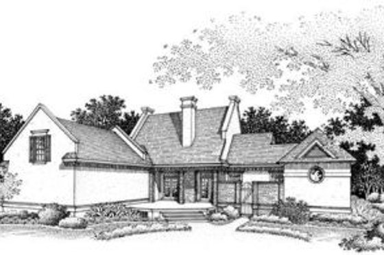 Exterior - Rear Elevation for Southern House Plan #45-207 - 4 bed, 3.5 bath