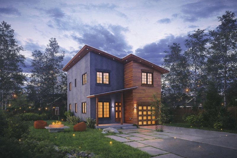 Home Plan - Contemporary Exterior - Front Elevation Plan #20-2320