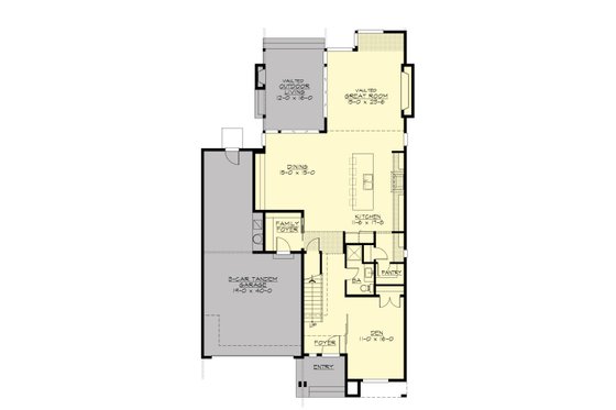 Floor Plan - Main Floor for Contemporary House Plan #132-227 - 4 bed, 3 bath