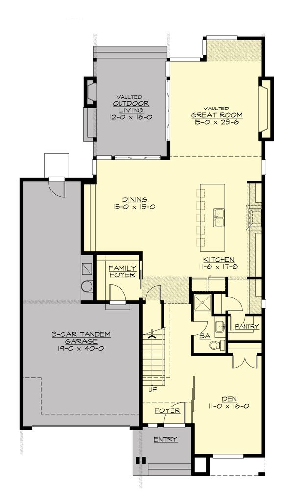 Contemporary Floor Plan - Main Floor Plan #132-227