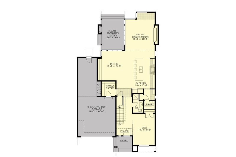 House Blueprint - Floor Plan - Main Floor for Contemporary House Plan #132-227 - 4 bed, 3 bath