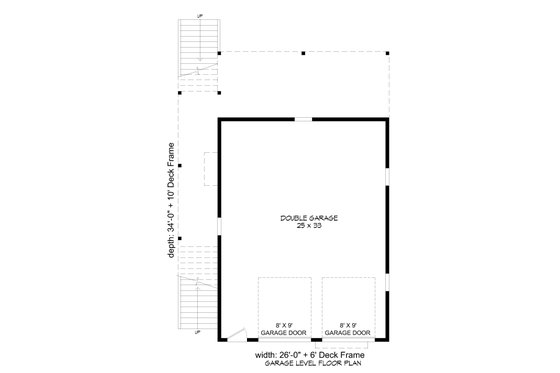Floor Plan - Lower Floor for Contemporary House Plan #932-350 - 1 bed, 1 bath