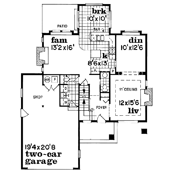 Traditional Floor Plan - Main Floor Plan #47-266