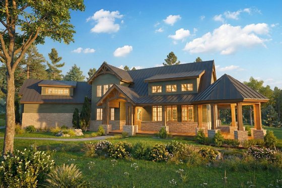 Exterior - Front Elevation 3 for Farmhouse House Plan #80-224 - 4 bed, 3 bath