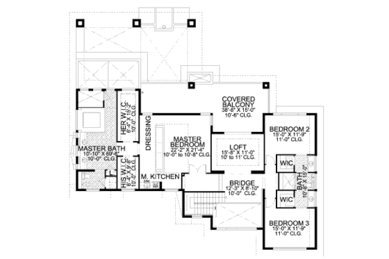 Floor Plan - Upper Floor for Modern House Plan #420-172 - 4 bed, 4.5 bath