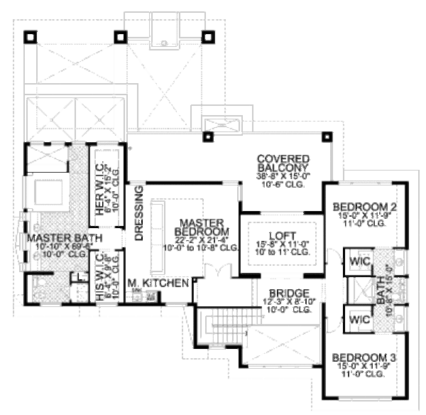 Modern Floor Plan - Upper Floor Plan #420-172